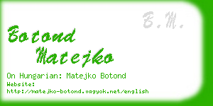 botond matejko business card